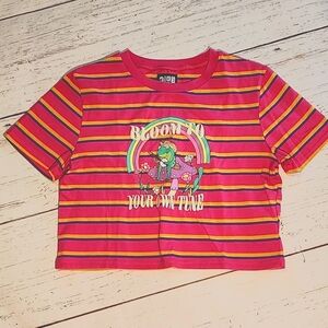 A.LAB Graphic crop T shirt - banjo frog